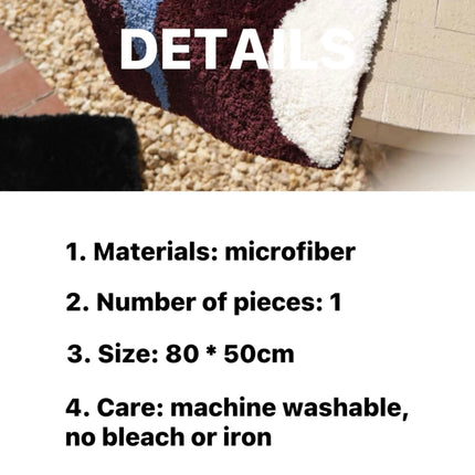 Ultra Soft Contemporary Abstract Bath Rug, Absorbent, Anti-slippery