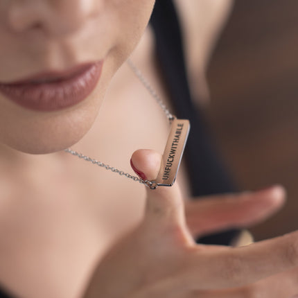 Unfuckwithable Dainty Stainless Steel Bar Necklace in Silver