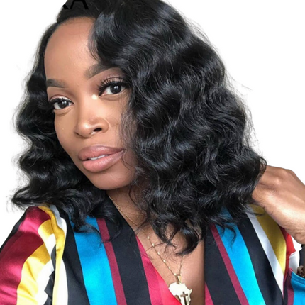 Short Bob U Part Wig Human Hair Loose Deep Wave Brazilian Remy Glueles