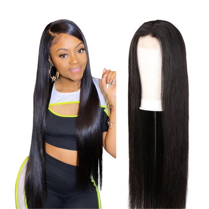 180% Density Full 4x4 Transparent Lace Front Straight Human Hair Wigs