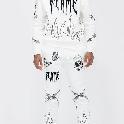 Chenille Flame Sweat Suit