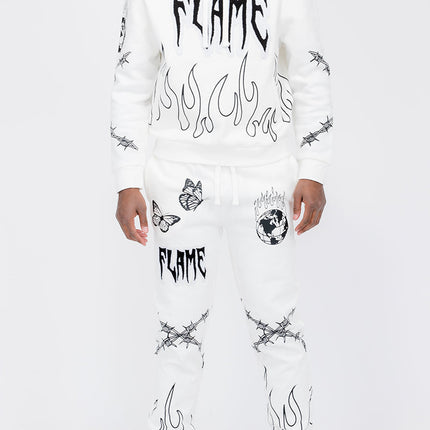 Chenille Flame Sweat Suit