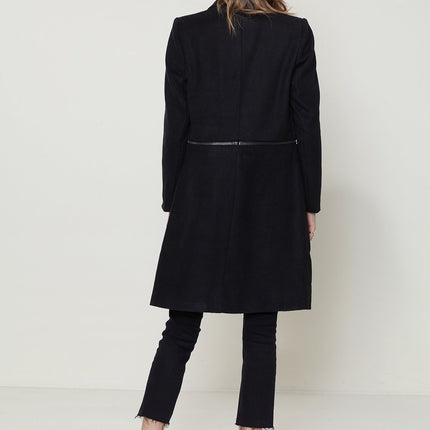 Women's Wool-blended Open Front Jacket In Black