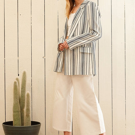 Women's Stripe Blazer in Blue White
