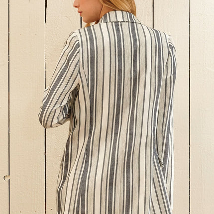 Women's Stripe Blazer in Blue White