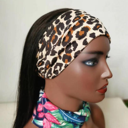 Headband Wig Straight Human Hair Scarf Wig No GLUE Easy Wear for Women