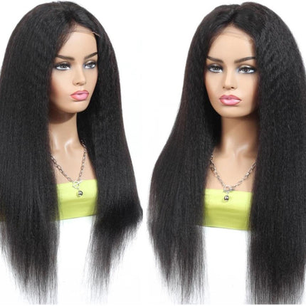 180% Density Full 4x4 Transparent Lace Front Kinky Straight Human Hair
