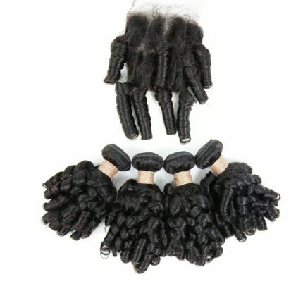 10A Grade Brazilian 3/4 Bundles Loose Bouncy Curl Human Hair bundles w