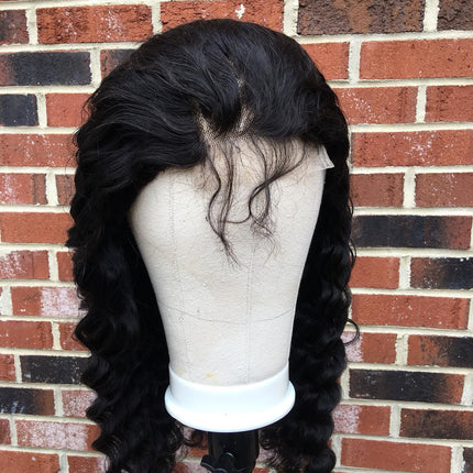 180% Density Full 4x4 Transparent Lace Front Loose Deep Human Hair Wig