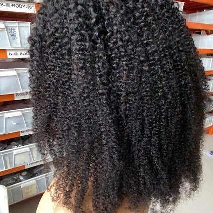 13x1x4 Afro Kinky Curly 13x1x6 T part Lace Transparent Human Hair Wigs