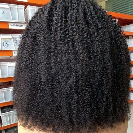 13x1x4 Afro Kinky Curly 13x1x6 T part Lace Transparent Human Hair Wigs