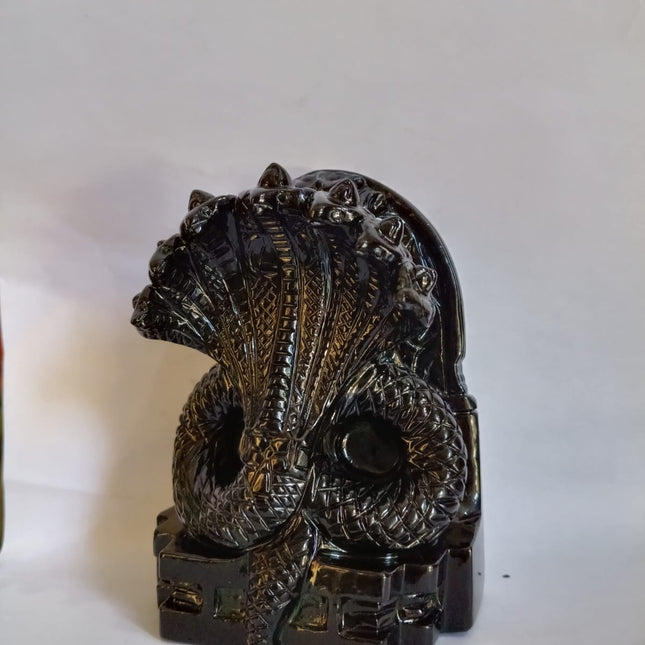 Sahajhast sheshnag Dev Black Opsidian Gemstone – Handmade Power and