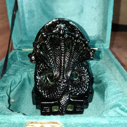 Sahajhast sheshnag Dev Black Opsidian Gemstone – Handmade Power and