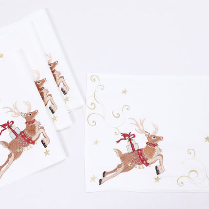 XD19820-Reindeer With Gifts Embroidered Christmas Placemats 14 by