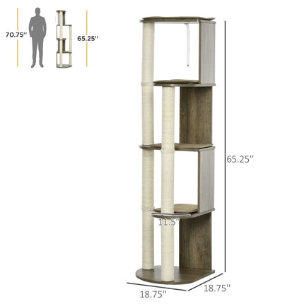 Corner Modern Cat Tree Tall For Climbing, Large Multilevel Cat Tower