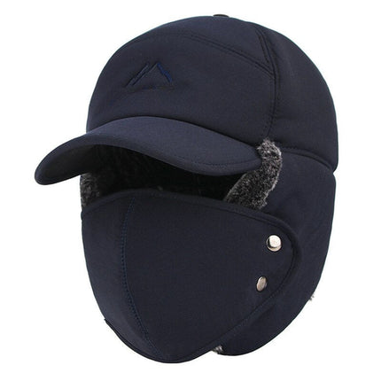 Men's Ear Protection Face Bomber Hats Thicker Plus Velvet Warm Women