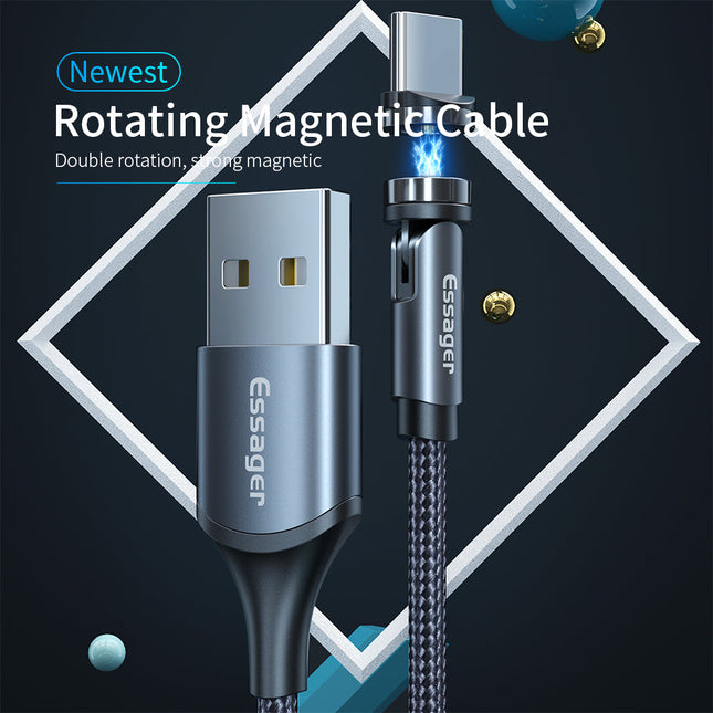 Essager Rotate Magnetic Cable 360 Degree USB Type C Charging Cable
