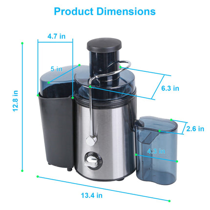 1Pc Centrifugal Juicer Juice Extractor With 2 Speeds 2.6in Wide Feed