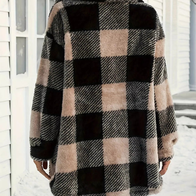 Plaid Fleece Button-Down Outerwear
