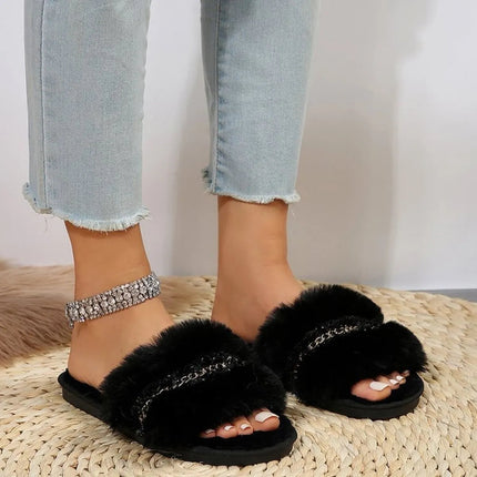 Open Toe Fuzzy Slippers