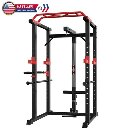 Multi-functional Power Cage Home Adjustable Pullup Squat Rack Capacity