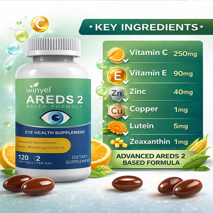 AREDS 2 Eye Vitamin And Mineral Supplement, Containing Lutein, Vitamin