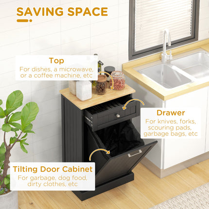 Kitchen Tilt Out Trash Bin Cabinet Free Standing Recycling Cabinet