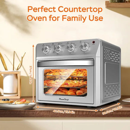 27.5QT 6-in-1 Air Fryer Toaster Oven Dropdown-Door 6-Slice Countertop