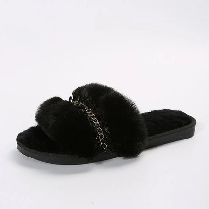 Open Toe Fuzzy Slippers