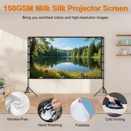 1Pc 120inch Or 100inch Projector Screen With Stand 16 9 4K HD Rear