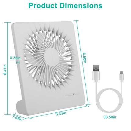 Portable Desk Fan USB Rechargeable Table Cooling Fan Quiet 5 Blades