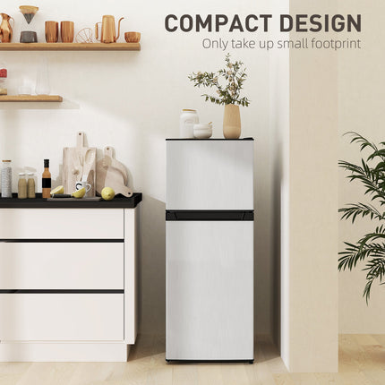 Small Fridge with Freezer, 4 Cu Ft Refrigerator with Reversible Doors,