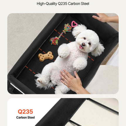 Elevated Lounge Pet Bed Foldable Bunk Dog Bed With Wheels & Side Bags