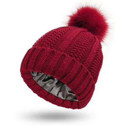 Winter Knitted Hats Fashion Stretchy Lined Skull Hats For Women Faux