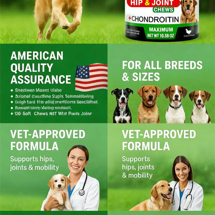 Youmile Hip & Joint Health Supplement For Dogs 120 Chews, Glucosamine