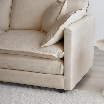 Modern Sofa Couch, 3 Piece Set Extra Deep Seat Sectional Sofa For