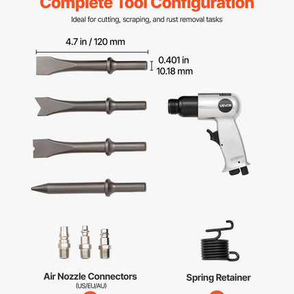 Air Hammer, 4500BPM Pneumatic Hammer With Rust Removal Air Needle