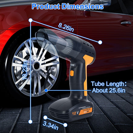1Pc 4 In 1 Cordless Car Vacuum Cleaner And Tire Inflator With LED