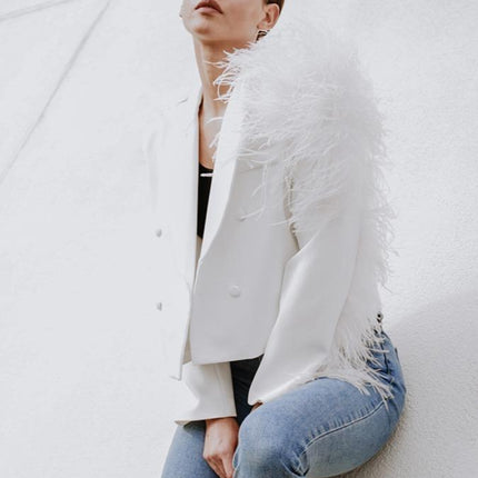 Lydia Ostrich Feather Blazer