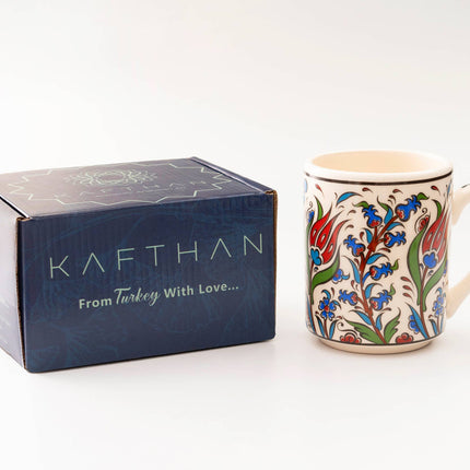 Set of 4 Handmade in Türkiye Ceramic Botanical Mugs - 9 Styles