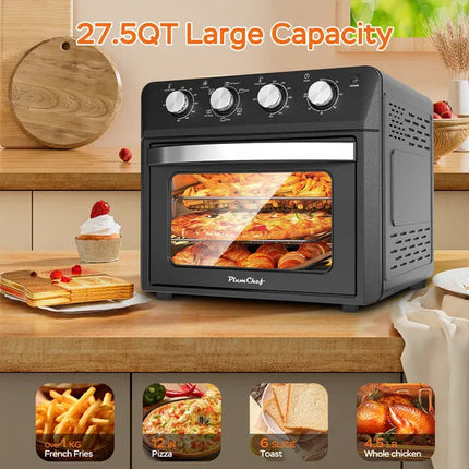 27.5QT 6-in-1 Air Fryer Toaster Oven Dropdown-Door 6-Slice Countertop