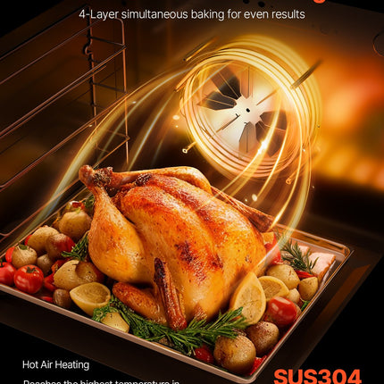 66L Commercial Countertop Oven 2800W Electric Toaster Oven Stainless
