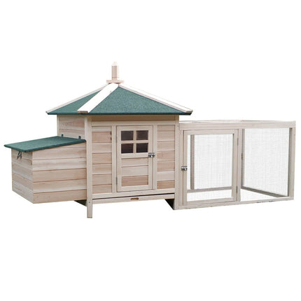 Wooden Chicken Coop With Nesting Box, Cute Outdoor Hen House With