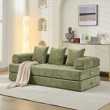 Comfy Convertible Folding Mattress Couch, Floor Sofa Bed, Chenille