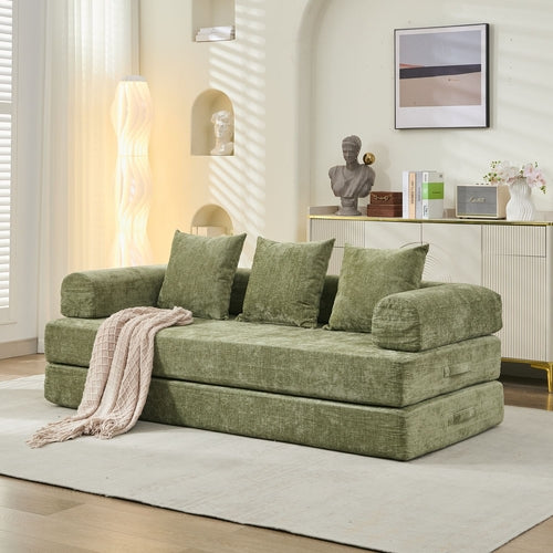 Comfy Convertible Folding Mattress Couch, Floor Sofa Bed, Chenille