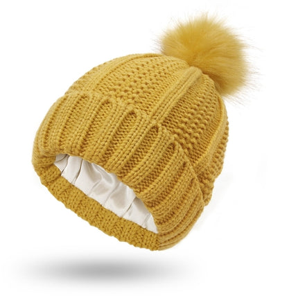 Winter Knitted Hats Fashion Stretchy Lined Skull Hats For Women Faux