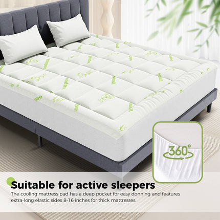 Mattress Protector, Thickened Mattress Pad With Bamboo Fiber Viscose