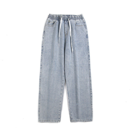 Men's Elastic Waist Loose Straight Drooping Mop Pants