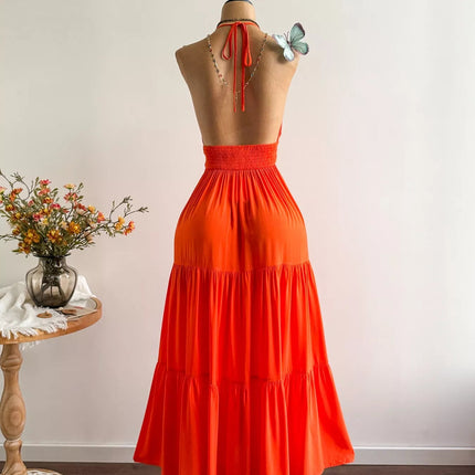 Halter Neck Tiered Dress