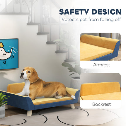 Dog Sofa Bed for Small Dogs with Soft Cushion, Washable Cover &